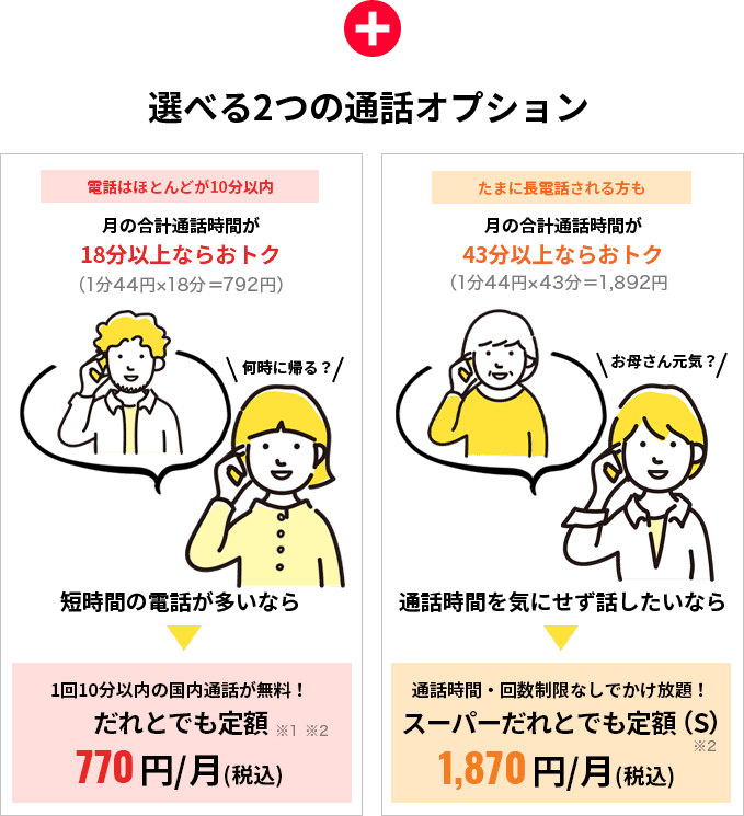 選べる2つのオプション